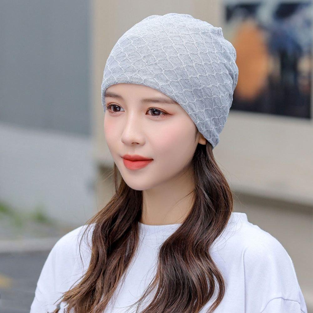 Шапка-бини в стиле хип-поп, шарф, дышащая вязаная шапка, сетчатая кепка от солнца для женщин