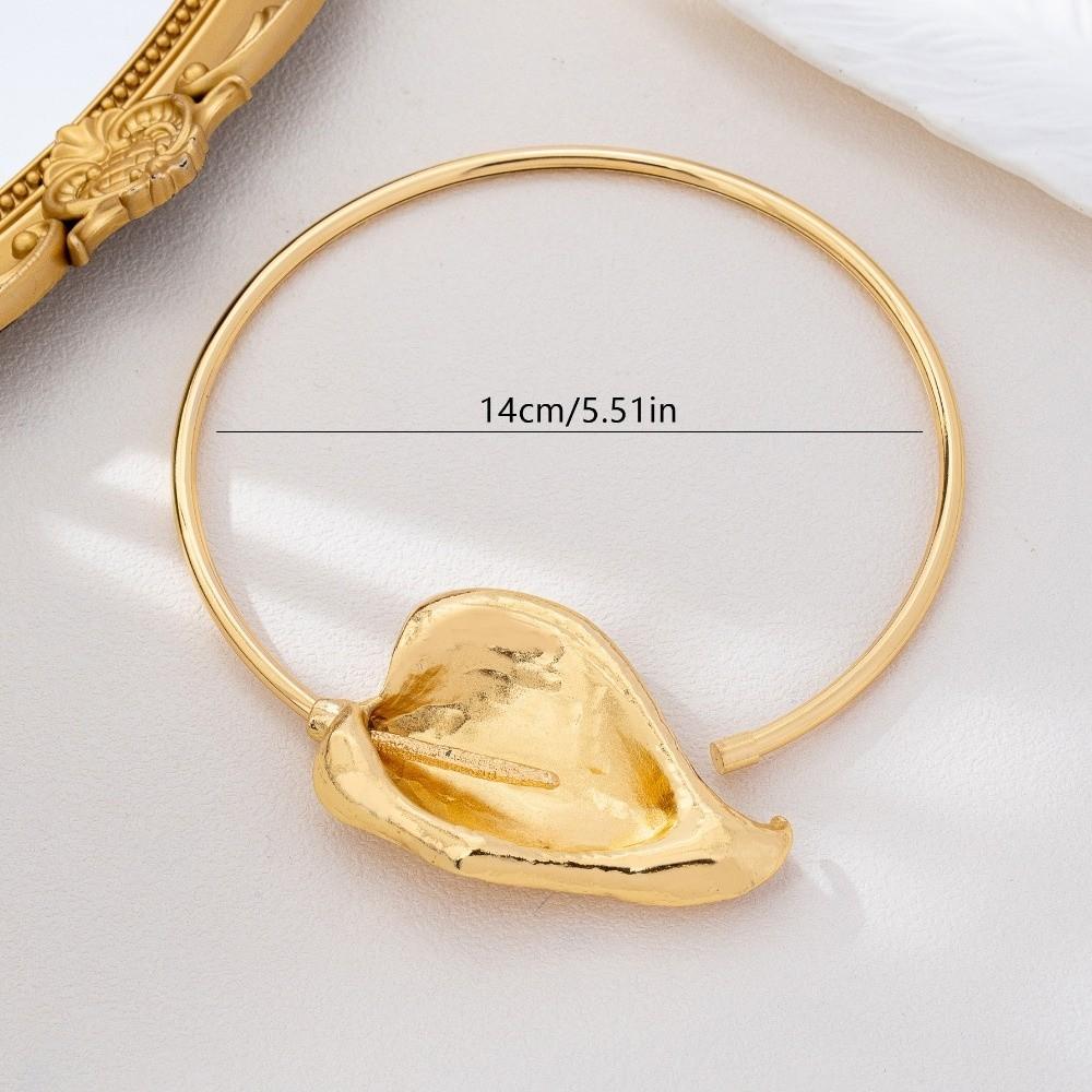 Exaggerated Calla Lily Choker Gold Color Clavicle Chain Fashion Open Choker Necklace Gifts