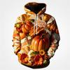 Толстовка с капюшоном на День благодарения для мужчин с рисунком тыквы и Дня индейки, осенние уличные топы, пуловеры с длинными рукавами