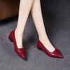 Туфли-лодочки из мягкой кожи на толстом каблуке женские осень 2025 новые мягкая подошва женские туфли с мелким вырезом остроносые универсальные рабочие туфли маленькие кожаные туфли