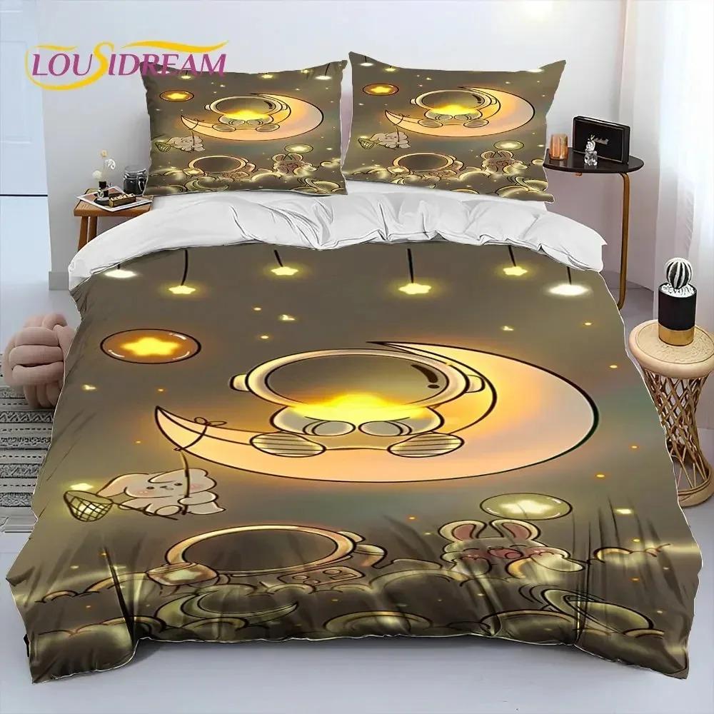 Astronaut Space Cartoon Comforter Bedding Set,Duvet Cover Bed Set Quilt Cover Pillowcase,King Queen Size Bedding Set for Child