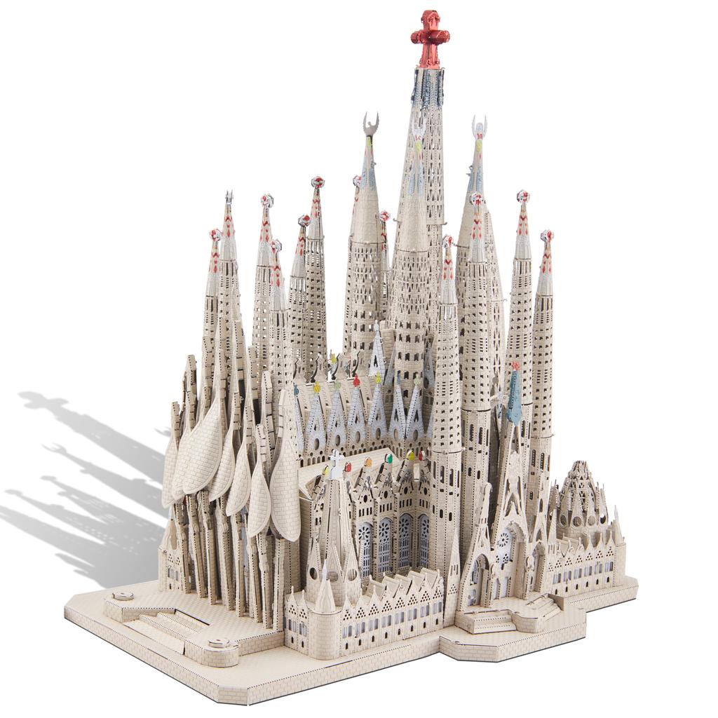 Piececool 3D Puzzle Sagrada Familia Знаменитое архитектурное здание Металлическая нано-головоломка 3D-головоломка из металла Требуется сборка Клей не требуется 6