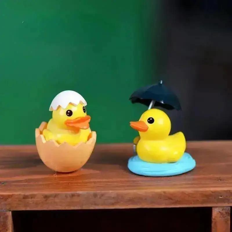 4PCS New Random Style Cute Duck DIY Creative Desktop Decoration Micro Landscape Accessories Bucket Duck Decoration Crafts Gifts