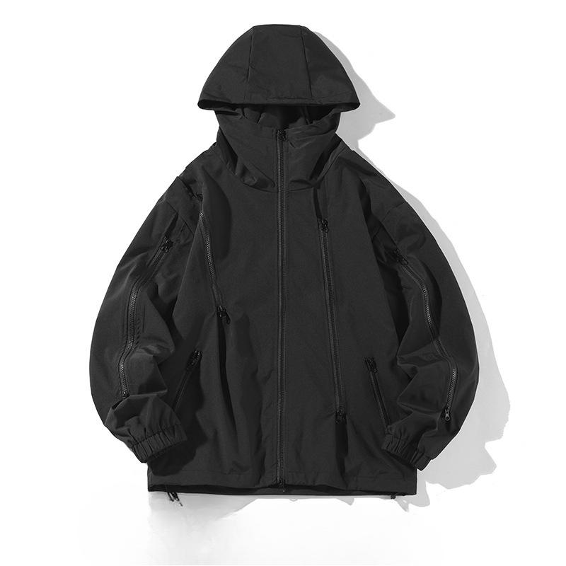 Водонепроницаемая куртка большого размера в стиле Гонконга на белом фоне