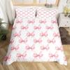 Pink Bow Three-Piece Quilt Cover 3D Digital Printing Bedding Set Bed Cover