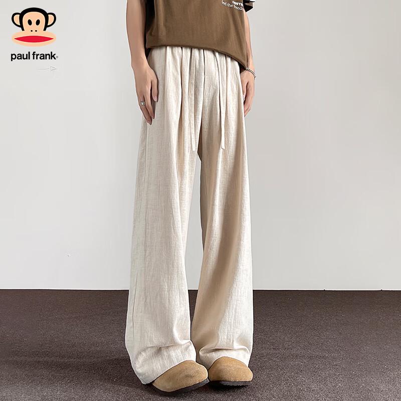 paul frank Men's Linen Blend Casual Wide-Leg Pants