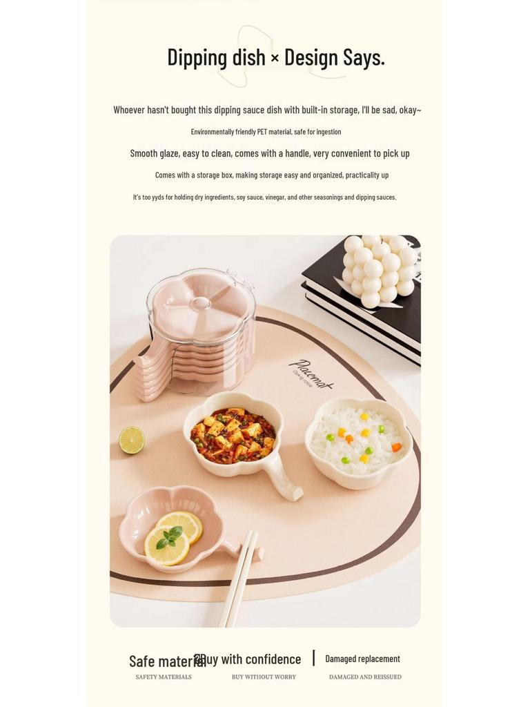 Молочно-белая фуфу маленькая тарелка для приправ в виде цветка с коробкой для хранения