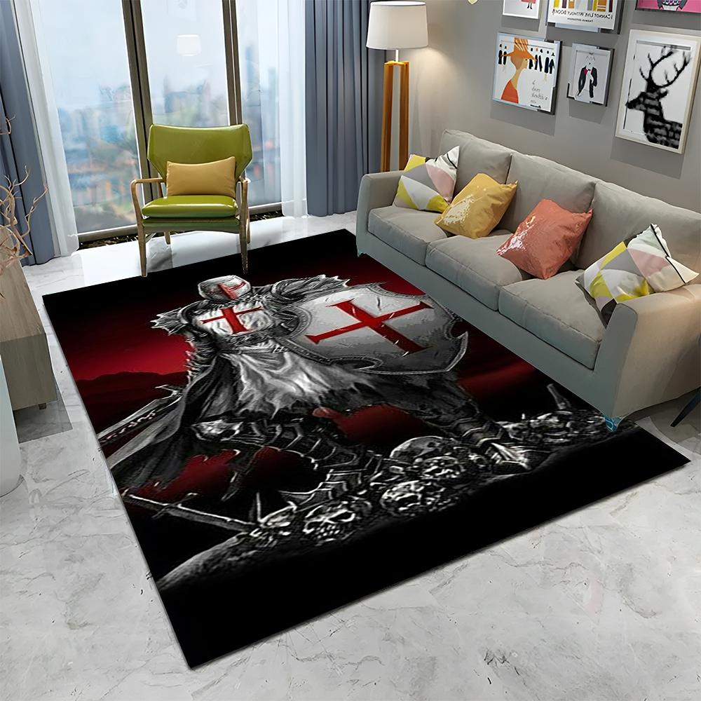 Ковер с изображением тамплиера, рыцаря-крестоносца, для игр, для дома, гостиной, спальни, дивана, прихожей, декора, коврик, нескользящий коврик