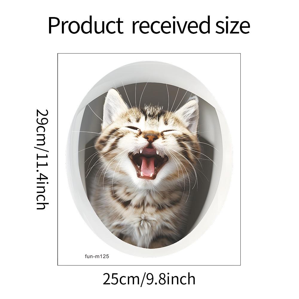 Комбинация мультфильм милый кот туалетный столб ванная комната украшение ванной декоративные настенные наклейки самоклеящиеся