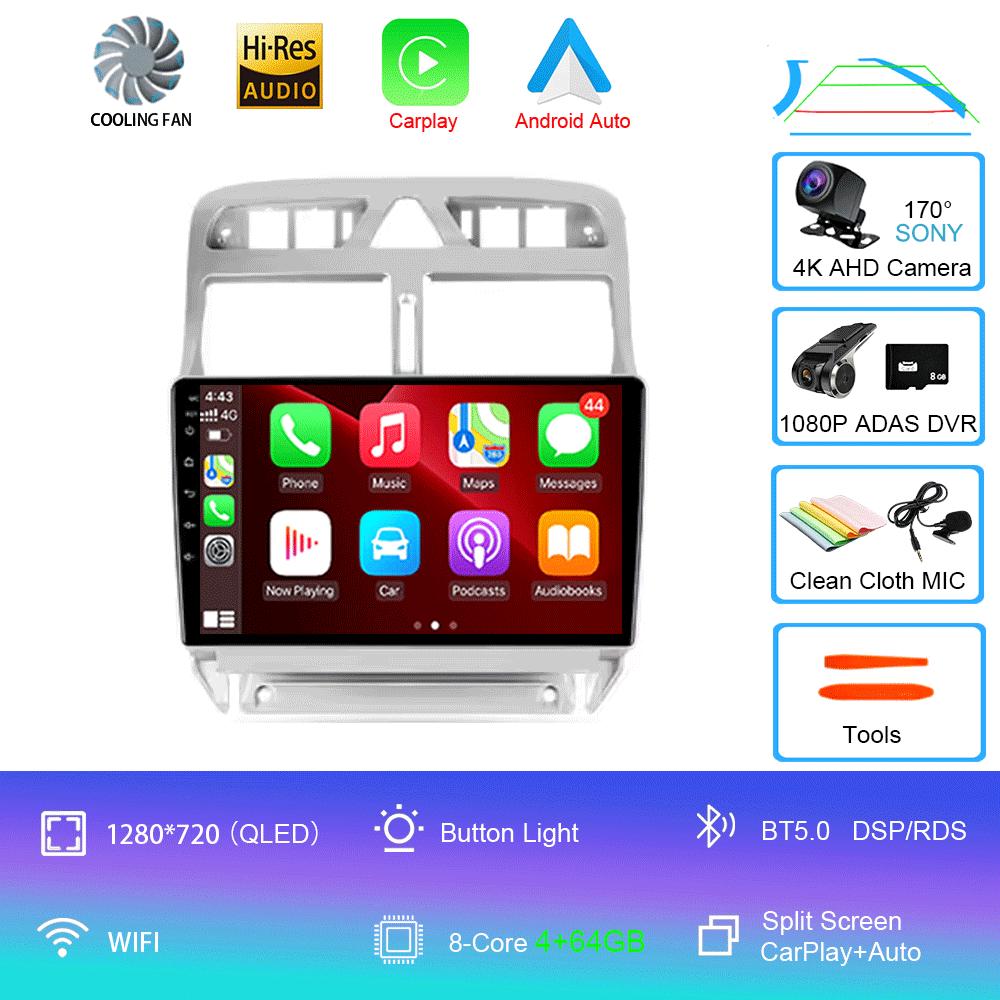 Car Radio Android 14 For Peugeot 307 1 2001 - 2008 Multimedia Video Player Navigation GPS No 2din 2 Din DVD