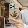 Phone Case: 2D flat design suitable for iPhone 18, 17, 16, 15, 14, 13 Pro film protective case, couple style, heart little bear, Christmas and Hallowe