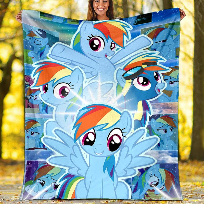1pc My Little Pony1 Theme Blanket - Digital Print, Polyester, Cozy for All Seasons, Perfect for Outdoor, Camping, and Travel