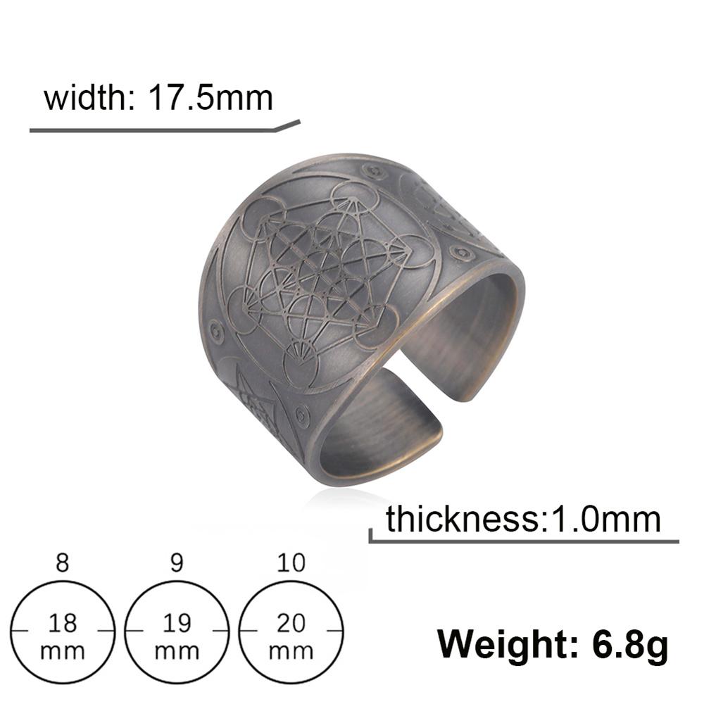 Винтажное Кольцо Соломона Печать 7 Архангелов для Мужчин Бронза Медь Руна Викингов Кольцо на Палец Амулет Украшение