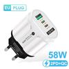 Многопортовое зарядное устройство GaN Европейского стандарта PD33W QC3.0 с быстрой зарядкой 9В/12В