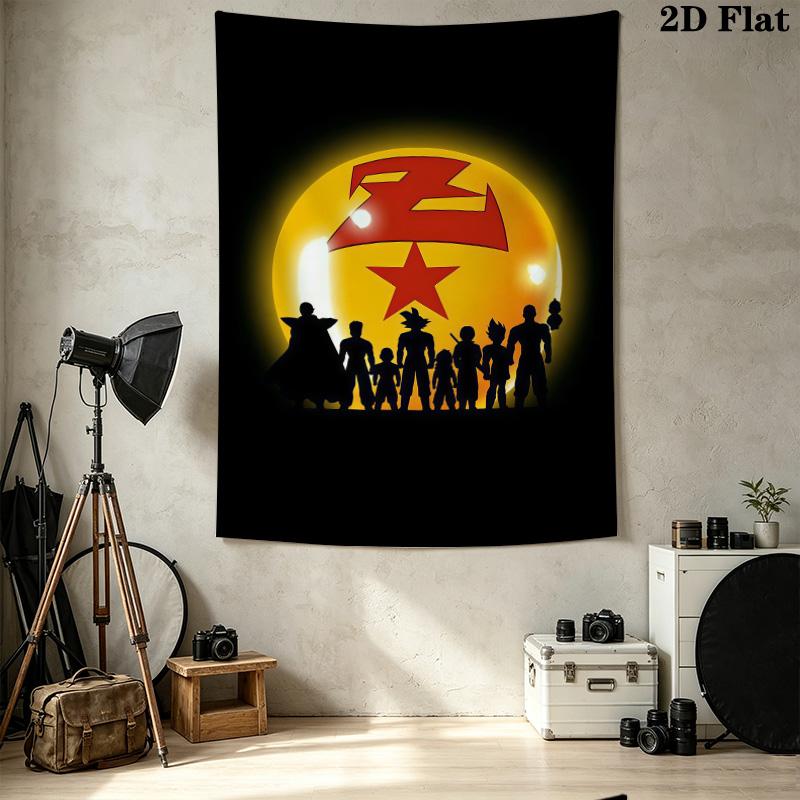 Dragon Ball Logo Wall Tapestry Aesthetic Wall Hanging Printed Fabric Blanket Decorative Tapestries For Bedroom Living Room Home Decor