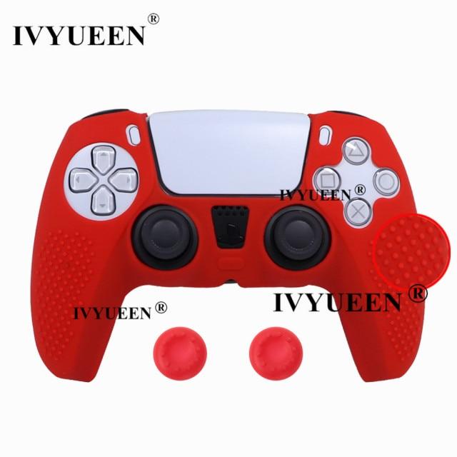 Нескользящий силиконовый чехол IVYUEEN для Sony PlayStation Dualshock 5 PS5, чехол для контроллера, ручка для большого пальца, крышка для DualSense