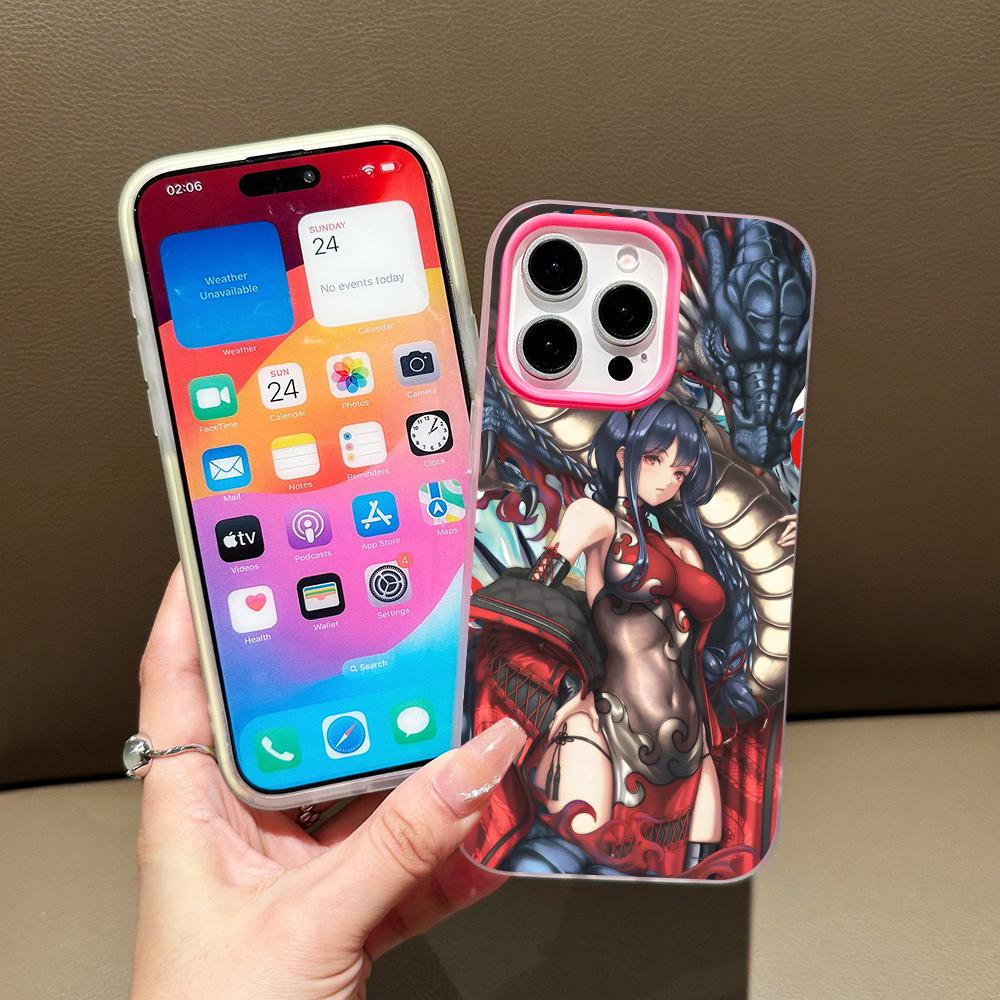 Arknights Чень Желе Двухслойный Розово-Красный Чехол для Мобильного Телефона для iPhone 17 16 15 14 13 12 11 Air Pro Max Plus Защитный