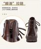 Spring and summer new leather thick soled Roman sandals, women's cowhide mesh boots, hollowed out breathable retro Martin boots