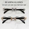 Vintage Fashion Square Reading Glasses for Women Rimless High Definition Blue Light Blocking Far Sight Eyeglasses Unisex Eyewear