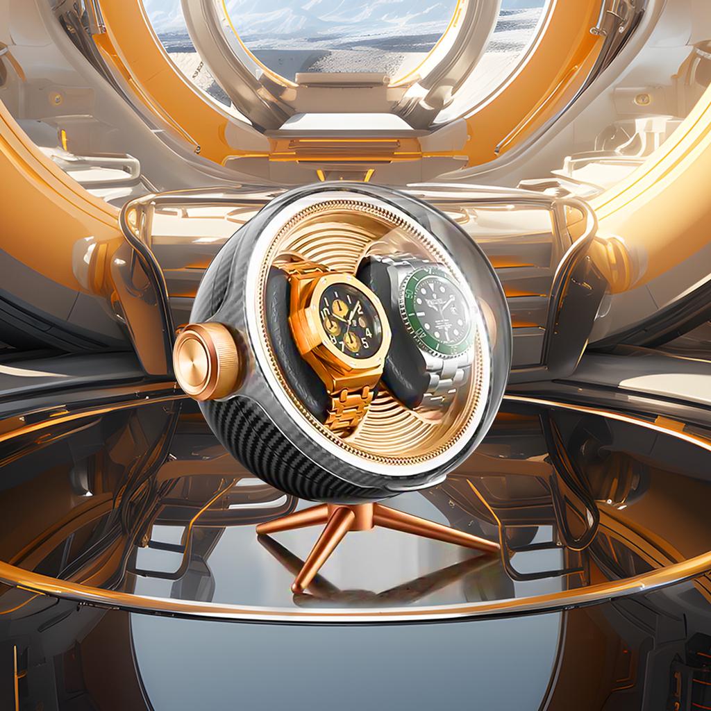 High End Silent Breathing Light Watch Winders Holder Open Lid Stop Run Anti Magnetic Extremely Watch Case Box Customized Logo