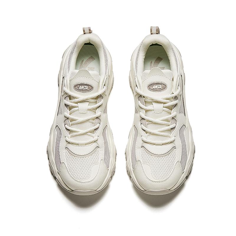 Anta Starry Sea Thick Sole Height Increasing Low Top Casual Shoes Women Sneakers Light-Gray 922428807-4