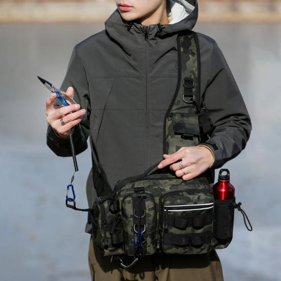 Рыболовная поясная сумка большой вместимости, рыболовная поясная сумка с держателем для удилища