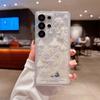 Светящийся чехол с переливающимся песком «Снежный Лес» для Samsung S25 S24 S23 Ultra Динамичный Глянцевый Блестящий Задняя Крышка Жидкий Прозрачный Мягкий Чехол