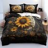 Sunflower Bedding Set For Kids Girls Boys Black White Milk Cow Print Comforter Cover Spring Summer Floral Duvet Cover