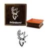 Printtoo Wooden Rubber Stamp Swamp Deer Face Pattern Scrap-booking Square Stamps-2 X 2