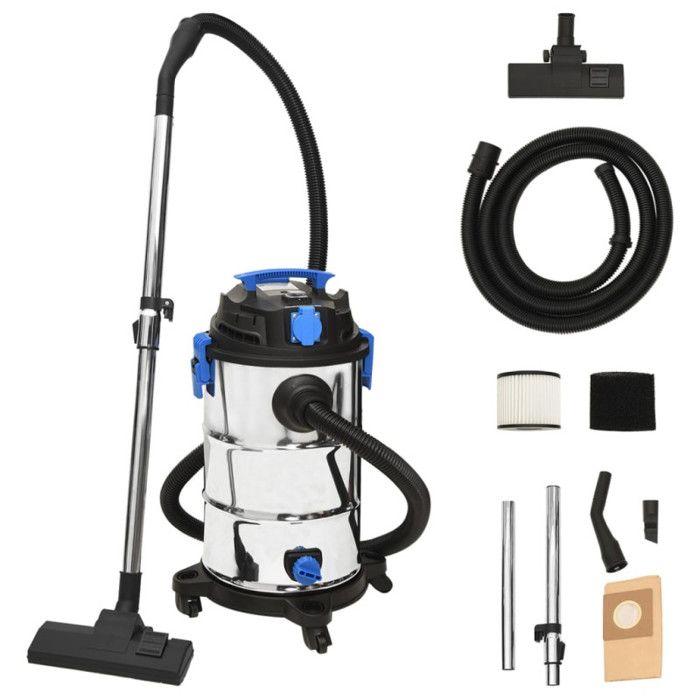 Aspirateur sec et humide 1200 W 30 L Argenté