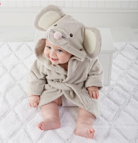 Animal-Shaped Hooded Bathrobe for Infants and Toddlers