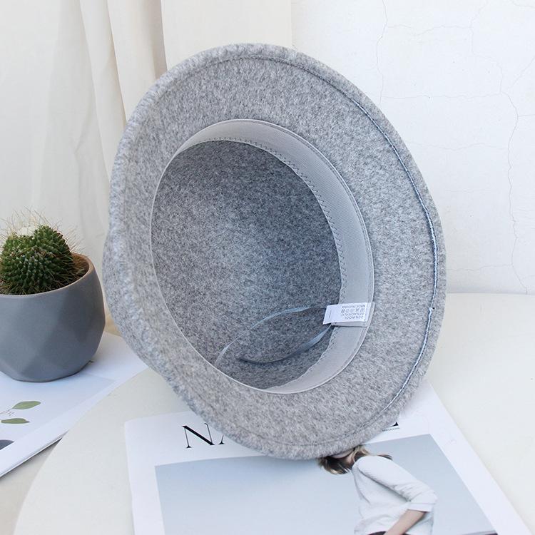 Autumn and winter women's wool woolen bow basin hat fashion bow top hat British versatile dome basin hat