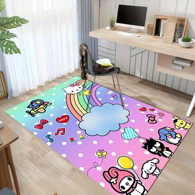 1 шт. Коврик Декоративный для Комнаты Hello Kitty Радужные Облака - Идеально для Любого Дома или Офисаz2753