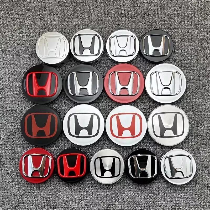 4Pcs Car Logo Wheel Hub Center Caps Decoration Accessories For Honda Fit Jazz GK5 Civic Type-R CRV Pilot Accord Insight Spirior EC5