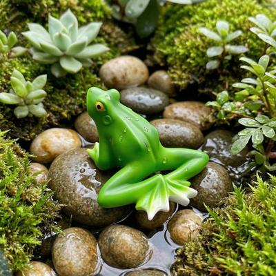 Фигурка лягушки из смолы, водонепроницаемое уличное украшение, яркая бионическая скульптура для сада, двора