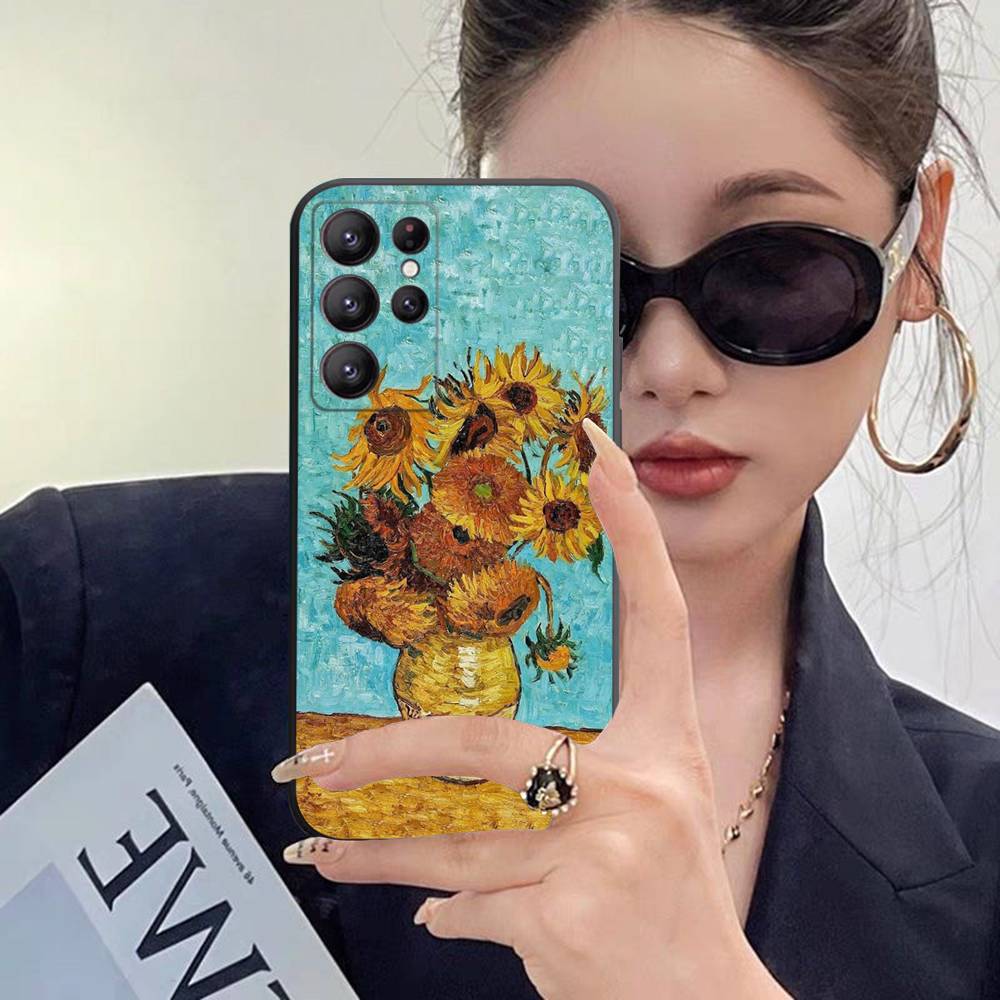 Ретро Кейс-палитра Ван Гога для Samsung Galaxy Case S25 S23 S22 S21 S30 S20 S10 Ultra Plus FE Мягкое TPU Покрытие