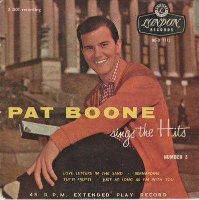 7-дюймовая пластинка ПЭТ БУН - Поет хиты Номер 3 RED1112 London Records 1958 Великобритания Рок Б/У
