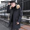 Brand Clothing Men Winter Parka Long Section 2 Colors New Warm Thicken Jacket Outwear Windproof Coat Hooded Plus Size M-4XL