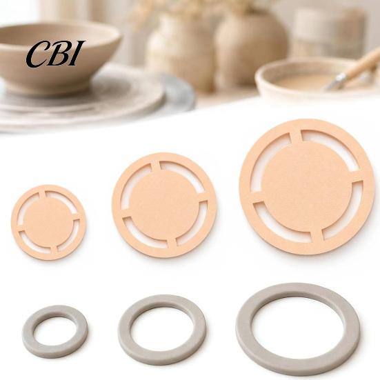 Clay Tool for Pottery 3Pcs Foot Ring Shaping Set, Ceramic Base Trimming Template, Studio Shaper Mugs Cups, 4/6/8cm Geometric Wheel Throwing