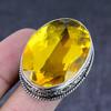 Citrine Gemstone Handmade 925 Steling Silver Gift Jewelry Ring Size 9 p3T37
