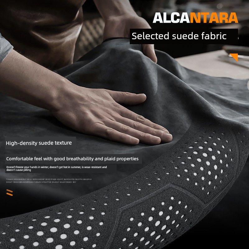 New Car Steering Wheel Cover, Ultra-Thin, Universal for All Seasons, D-Type, Breathable, Anti-Sweat, Carbon Fiber Handle Cover, Cross-Border