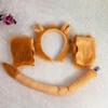 1/3/4Pcs Lion Costume Set for Youth Adult Halloween Cosplay Soft Plush Headband Tail Gloves Nose Kit Animal Theme Party Dress-Up