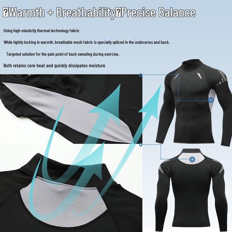 Унисекс термоспортивная кофта с полувысоким воротником, молнией, быстросохнущая, с бархатной подкладкой для осени и зимы.