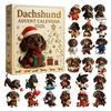 2025 Dachshund Advent Calendar 24 Day Countdown Calendar with 3D Acrylic Ornaments Christmas Tree Decor Unique Gift for Dog Lovers