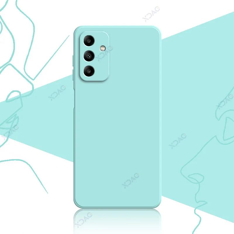Модный милый чехол для телефона Samsung Galaxy A05 A05S квадратный жидкий силиконовый чехол для задней крышки SamsungA05S Shield Fundas