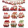 Декор для елки Санта Снеговик С принтом Подвеска для декора елки 18x Деревянных украшений Украшение для праздничной вечеринки Рождество