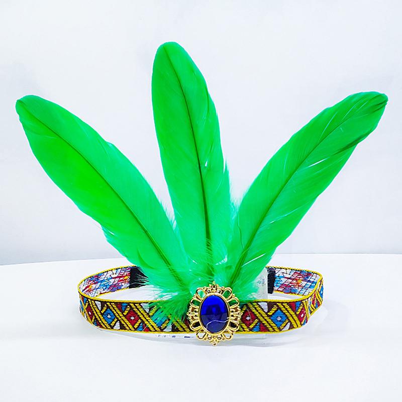 Feather Hair Band Headband Bohemian Indian Gypsy Dance Show Headpiece Headdress