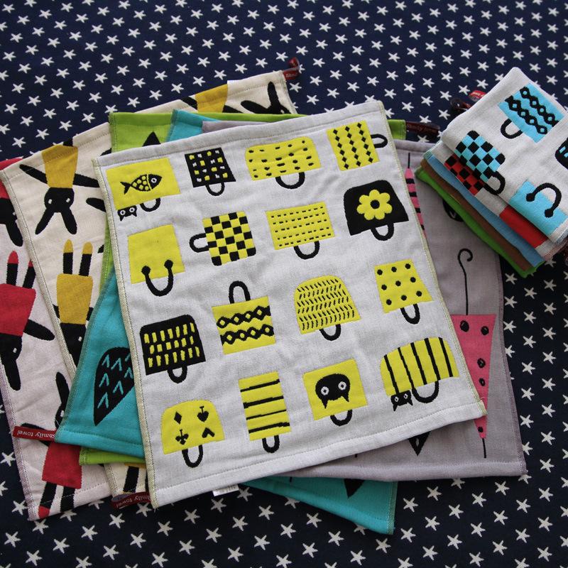 Трехслойное хлопковое муслиновое полотенце/слюнявчик: Женский маленький, слюнявчик для младенца, 26x26см, полотенце для детского сада