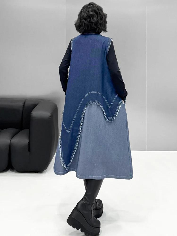 Xitao Однобортное платье в стиле пэчворк контрастного цвета GMM1349