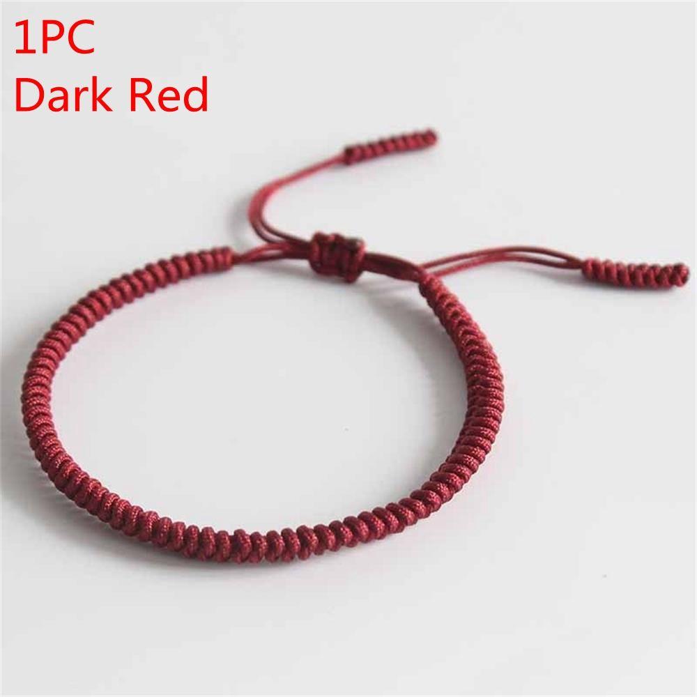 1PC/3PCs Handmade Jewelry Adjustable Tibetan Buddhist Knots Bracelet Weave Bangle Red Rope